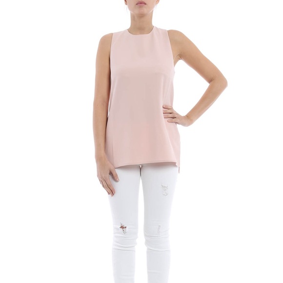 Theory “Parieom” Crepe Blush Blouse | Criss-cross Tank Top | XS - Picture 2 of 11
